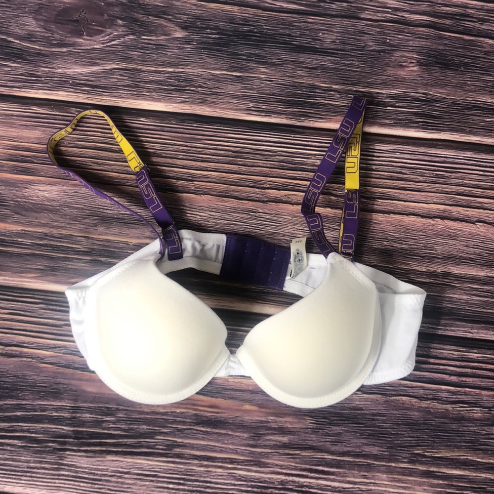 NUYU LSU Tigers Louisiana State University White Bra NEW Womens